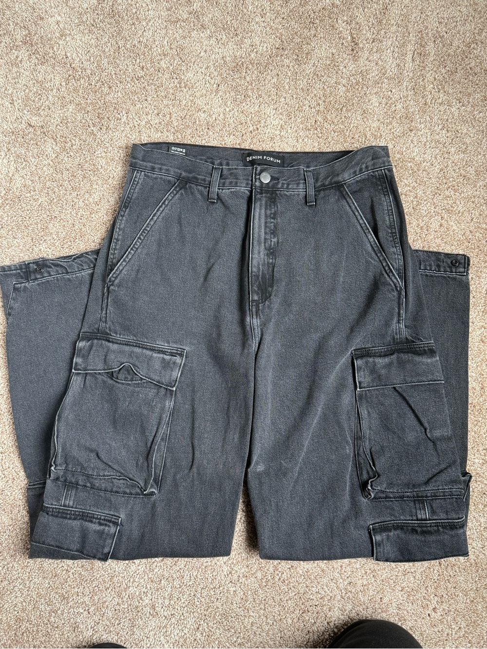 Denim Forum - Women Black Cargo Pants